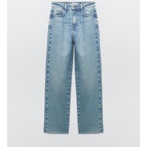 Zara HIGH RISE Z1975 STRAIGHT LEG JEANS 29 (US 8) | MID-BLUE
